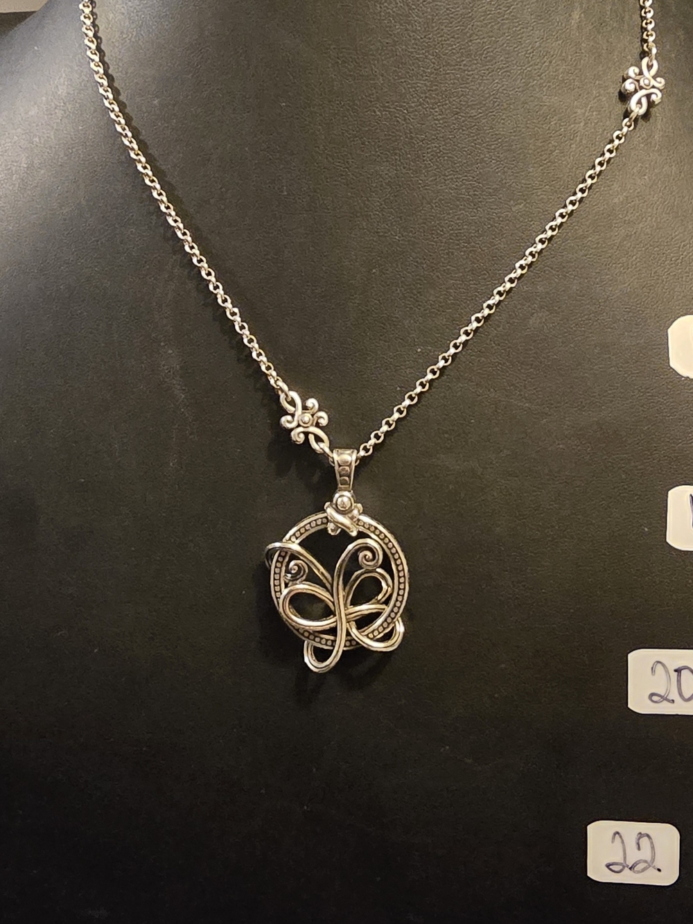 Retired  Brighton Romance of Nature Butterfly Celtic Knot Necklace.